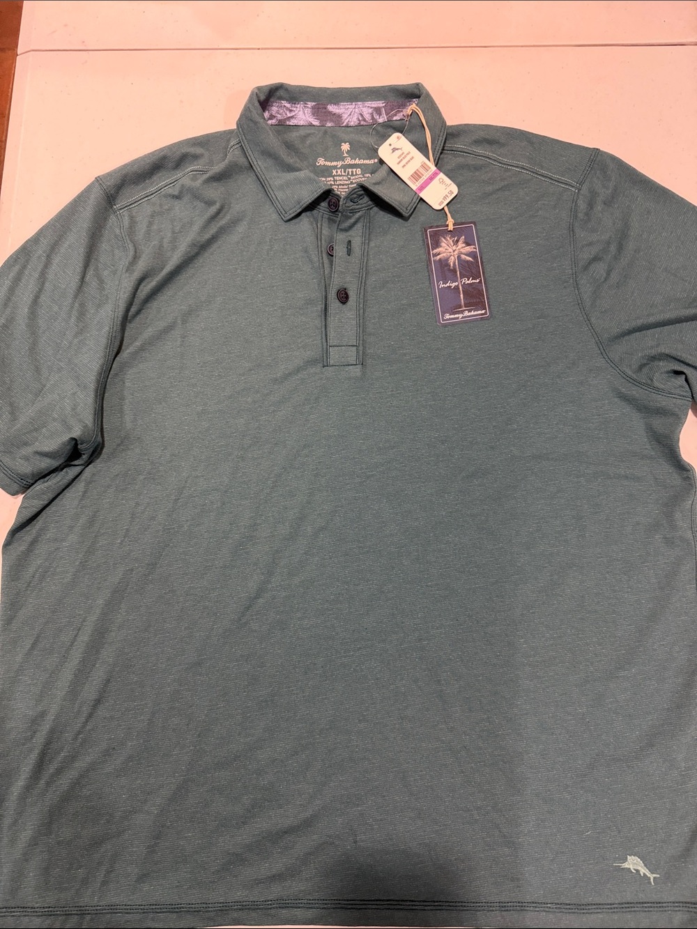Tommy Bahama Blue Green Seven Seas Short-Sleeve Polo
